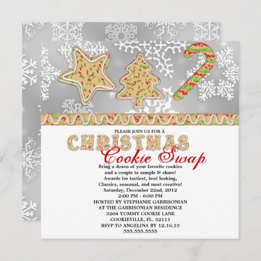Weihnachtskrümelparty Einladung (Vorne/Hinten)