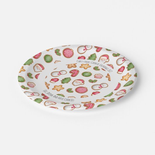 Weihnachtskrümelplatte Pappteller (Schrägansicht)