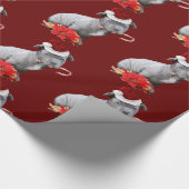 Weihnachtskrustentiere, rotes Umhüllungspapier Geschenkpapier (Ecke)