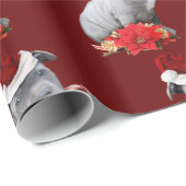 Weihnachtskrustentiere, rotes Umhüllungspapier Geschenkpapier (Rolleneckpunkt)