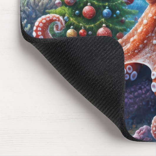Weihnachtsktopf mit Weihnachtsmannmütze Mousepad (Ecke)