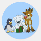 Weihnachtskubs Runder Aufkleber (Vorderseite)