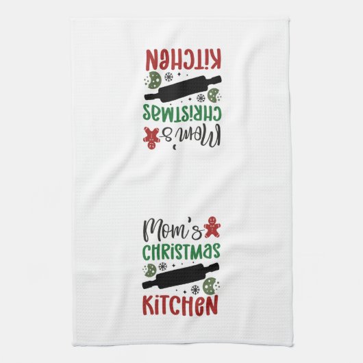 Weihnachtsküche der Mama Geschirrtuch (Vertikal)