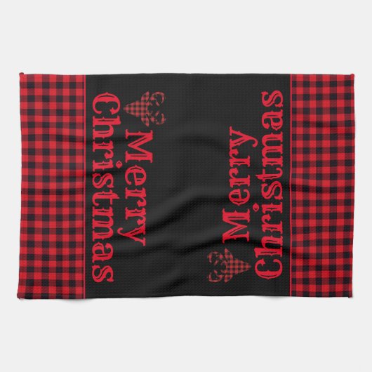 Weihnachtsküche Handtuch Buffalo Kariert (Horizontal)