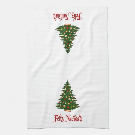 Weihnachtsküche Handtuch Feliz Navidad Tree (Vertikal)