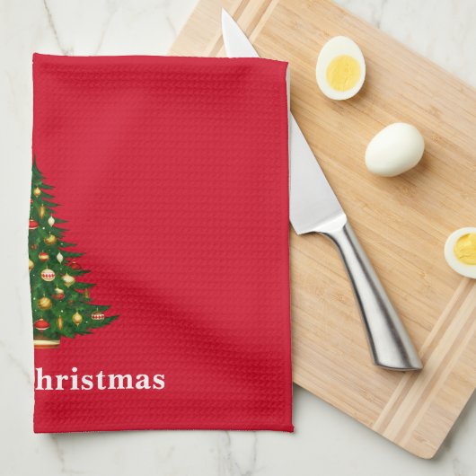 Weihnachtsküche Handtuch Frohe Weihnachtsbaum (Viertel Falte)