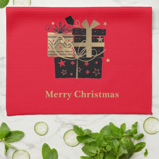 Weihnachtsküche Handtuch frohe Weihnachtsgeschenke (Gefaltet)