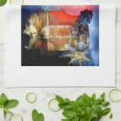 Weihnachtsküche Handtuch mit Geschenken & Ornament (Gefaltet)