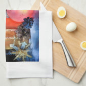 Weihnachtsküche Handtuch mit Geschenken & Ornament (Viertel Falte)