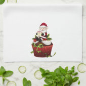 Weihnachtsküche Handtuch mit Santa on Cupcake (Gefaltet)