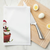 Weihnachtsküche Handtuch mit Santa on Cupcake (Viertel Falte)