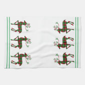 Weihnachtsküche Handtuch Rot & Grün kariertes Hirs (Horizontal)