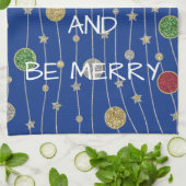 Weihnachtsküche Handtuchschmuck und Sterne Geschirrtuch (Gefaltet)