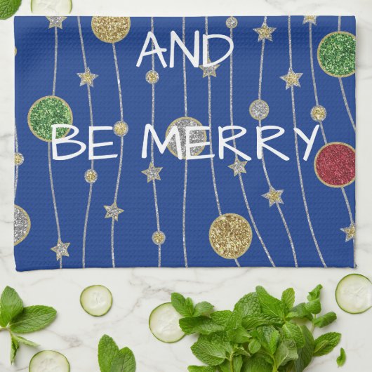 Weihnachtsküche Handtuchschmuck und Sterne Geschirrtuch (Gefaltet)