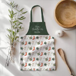 Weihnachtsküche in Aquarellform, passend zur Famil Schürze<br><div class="desc">Ein lustiges festliches Design mit Aquarellwinterfavoriten - heiße Schokolade,  Süßkarree,  Strumpf. Frohe Weihnachten im zeitgenössischen Drehbuch-Schriftart,  perfekt zum Feiern der Feiertage.</div>