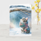 Weihnachtsküche mit einem Winterskarf Karte (Gelbe Blume)