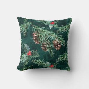 Weihnachtsküche mit Zapfen Kissen