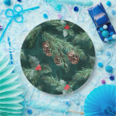 Weihnachtsküche mit Zapfen Pappteller (Party)