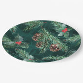Weihnachtsküche mit Zapfen Pappteller (Schrägansicht)