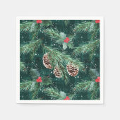 Weihnachtsküche mit Zapfen Serviette (Vorderseite)