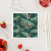 Weihnachtsküche mit Zapfen Serviette (Beispiel)