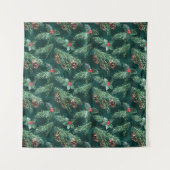 Weihnachtsküche mit Zapfen Wandteppich (Vorderseite)