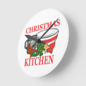 Weihnachtsküche Runde Wanduhr (Winkel)