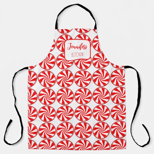 Weihnachtsküche Schürze mit Peppermint Candy (Vorderseite)
