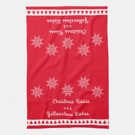 WeihnachtskücheHandtuch Yellowstone Wünsche Geschirrtuch (Vertikal)