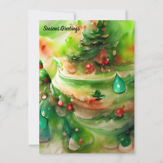 Weihnachtskuchen AI Art Green Red White (Vorderseite)