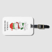 Weihnachtskuchen Cup Scarves Roter grüner Cartoon  Gepäckanhänger (Vorderseite (Horizontal))