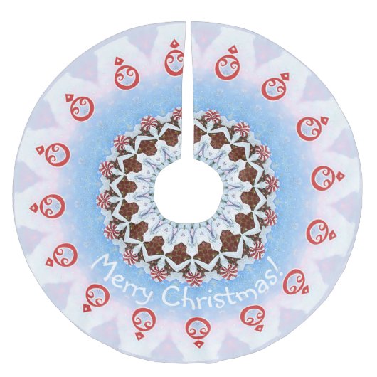 Weihnachtskuchen dekoriert polyester weihnachtsbaumdecke (Vorderseite)