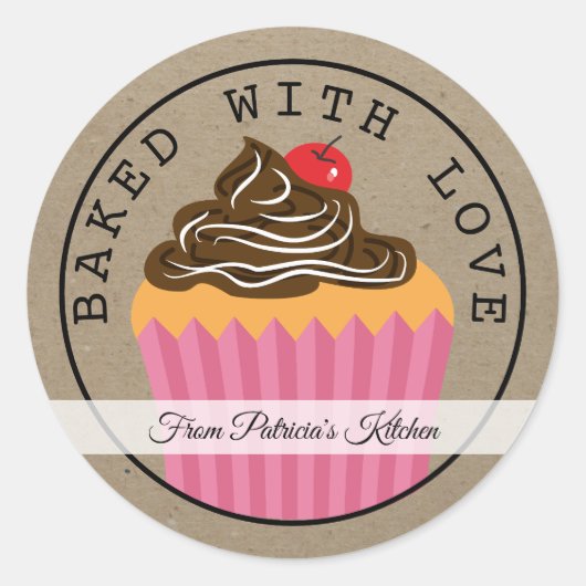 Weihnachtskuchen gebacken mit Liebe Kraft Runder Aufkleber (Vorderseite)