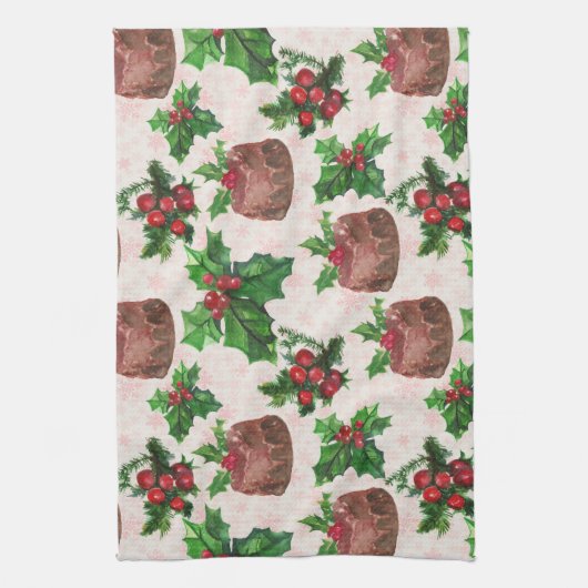 Weihnachtskuchen Geschirrtuch (Vertikal)