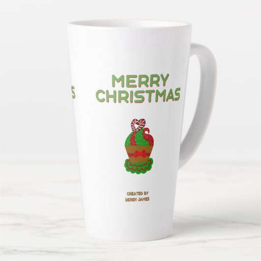 Weihnachtskuchen Große Latte Tasse (Rechte Ecke)