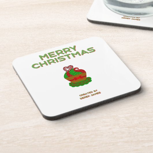 Weihnachtskuchen Hard Plastic Untersetzer (Linke Seite)