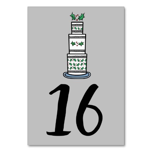 Weihnachtskuchen-Illustration Tischnummer (Vorderseite)