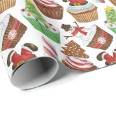 Weihnachtskuchen im Wasser Geschenkpapier (Rolleneckpunkt)