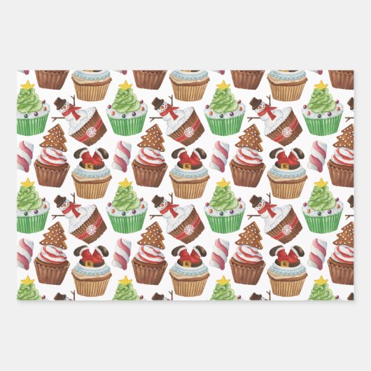 Weihnachtskuchen im Wasser Geschenkpapier Set (Vorderseite 2)