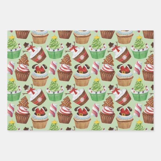 Weihnachtskuchen im Wasser Geschenkpapier Set (Vorderseite)