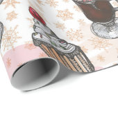 Weihnachtskuchen in Aquarellen handgezeichnet Geschenkpapier (Rolleneckpunkt)