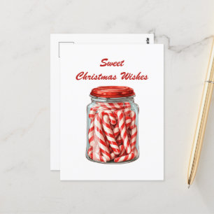 Weihnachtskuchen in Aquarellfarben hinzufügen Postkarte
