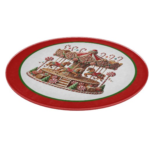 Weihnachtskuchen-Karussell Schneidebrett (Ecke)