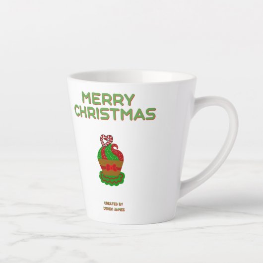 Weihnachtskuchen Kleine Latte Tasse (Rechts)