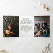 Weihnachtskuchen mit Hund und Baum Personalisiert Dreifach Gefaltete Urlaubskarte (Innenseite)