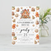 Weihnachtskuchen mit Party Einladung (Stehend Vorderseite)