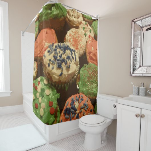 Weihnachtskuchen mit Sprinklen Duschvorhang (Beispiel)