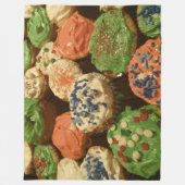 Weihnachtskuchen mit Sprinklen Fleecedecke (Vorderseite)