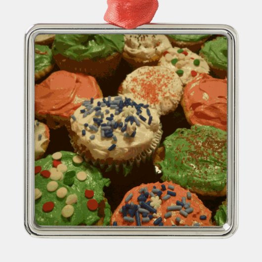 Weihnachtskuchen mit Sprinklen Ornament Aus Metall (Vorne)