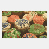 Weihnachtskuchen mit Sprinklen Rechteckiger Aufkleber (Vorderseite)